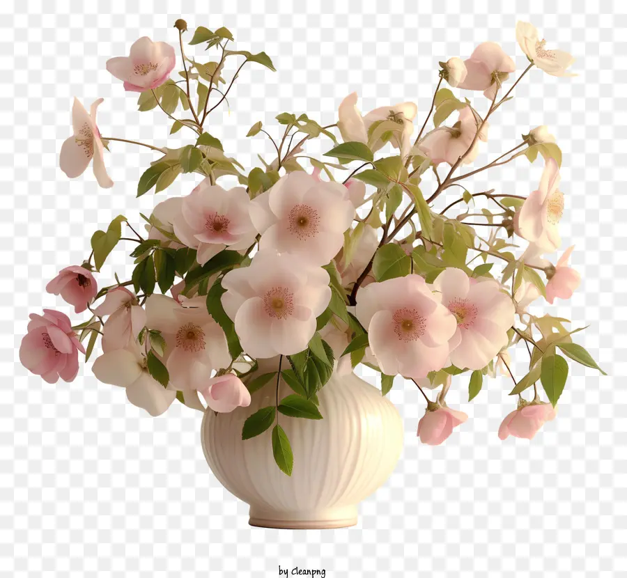 الكلب الوردة زهرة，زهرية بيضاء PNG