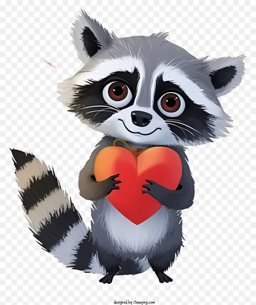 Valentine Raccoon Vector 3d，الكرتون الراكون PNG