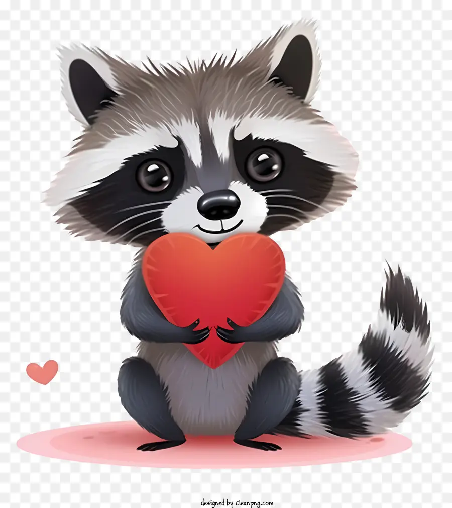 Valentine Raccoon Vector 3d，لطيف الراكون PNG