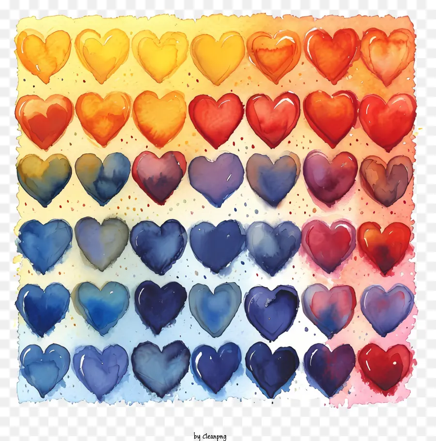 خلفية نمط القلب，لوحة ملونة PNG