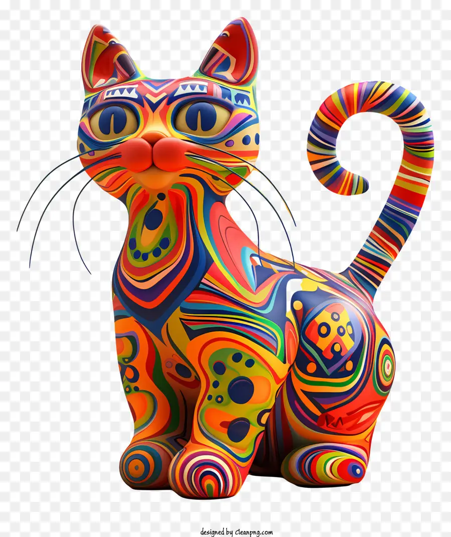 قطة خيالية，شخصية القط الملونة PNG