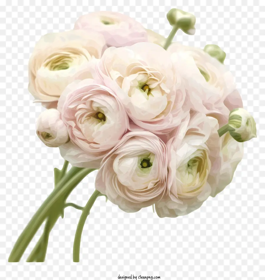 زهرة رانسولوس الأنيقة المسطحة，الوردي الورود PNG