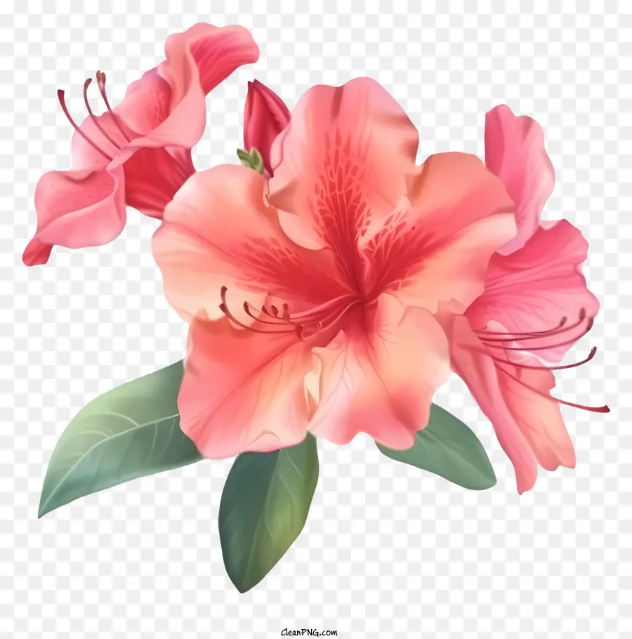 زهرة أزاليا الأنيقة المسطحة，زهرة أزاليا الوردي PNG