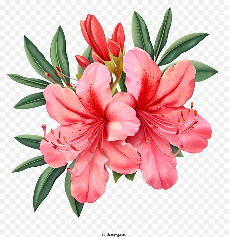 أيقونة زهرة أزاليا الأنيقة，الزهور الوردية PNG