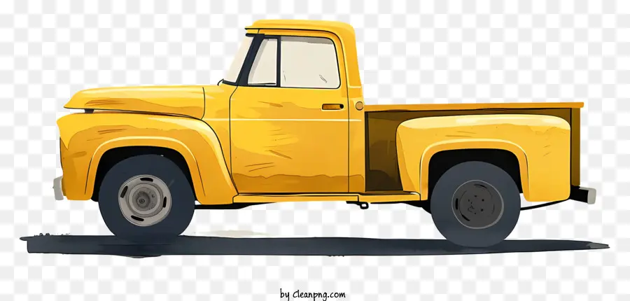 شاحنة بيك اب，شاحنة بيك آب صفراء PNG