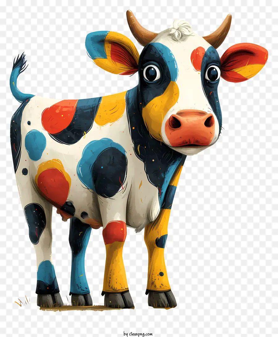 البقرة，بقرة متعددة الألوان PNG