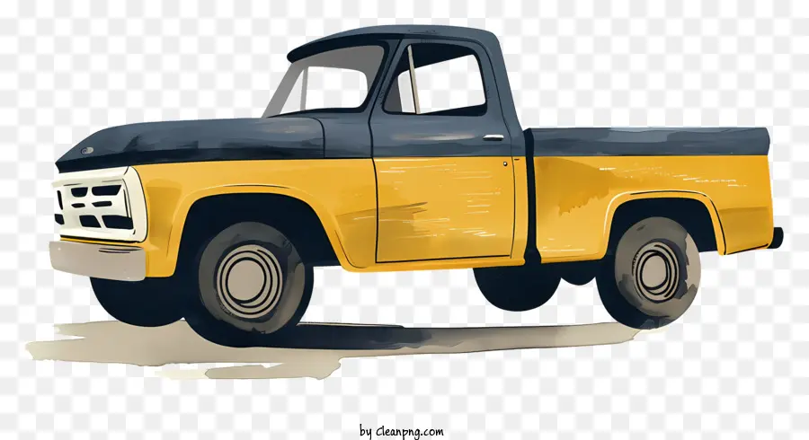 شاحنة بيك اب，شاحنة بيك آب صفراء PNG