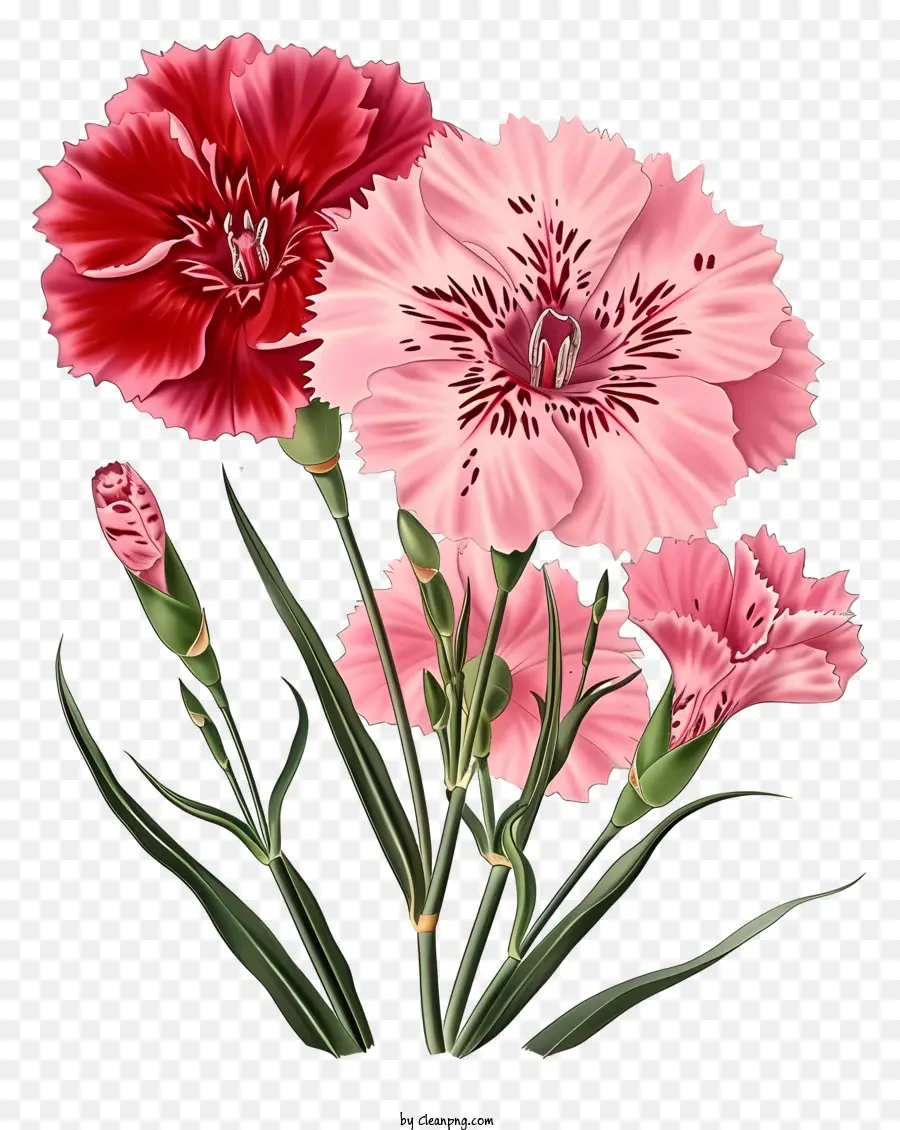 زهرة Dianthus الأنيقة المسطحة，الزهرة الوردية PNG