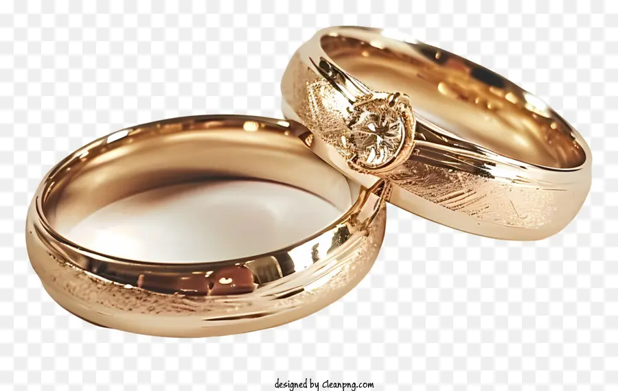خواتم الزفاف，نطاقات الزفاف الذهبية PNG