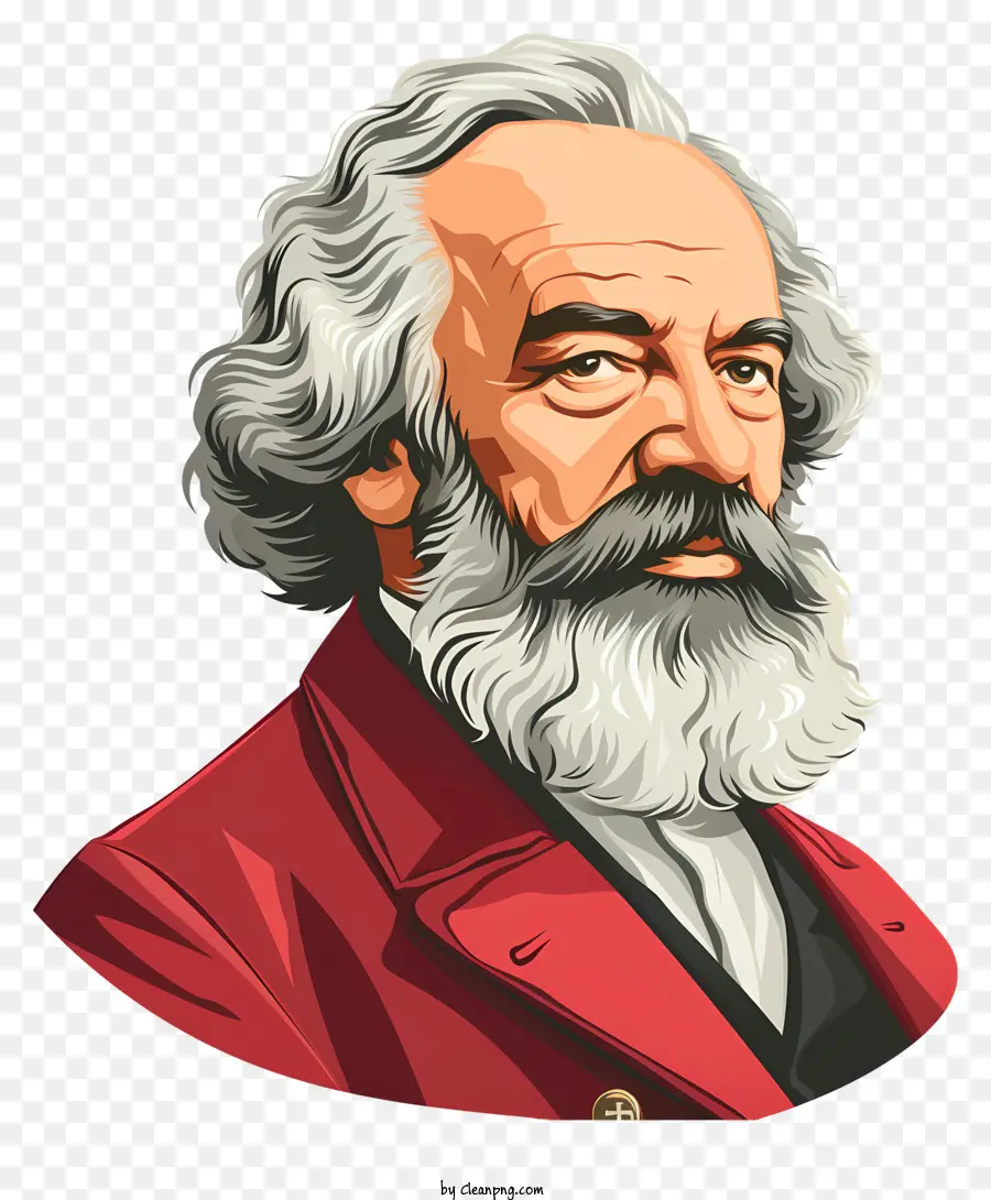 كارل ماركس，سترة حمراء PNG
