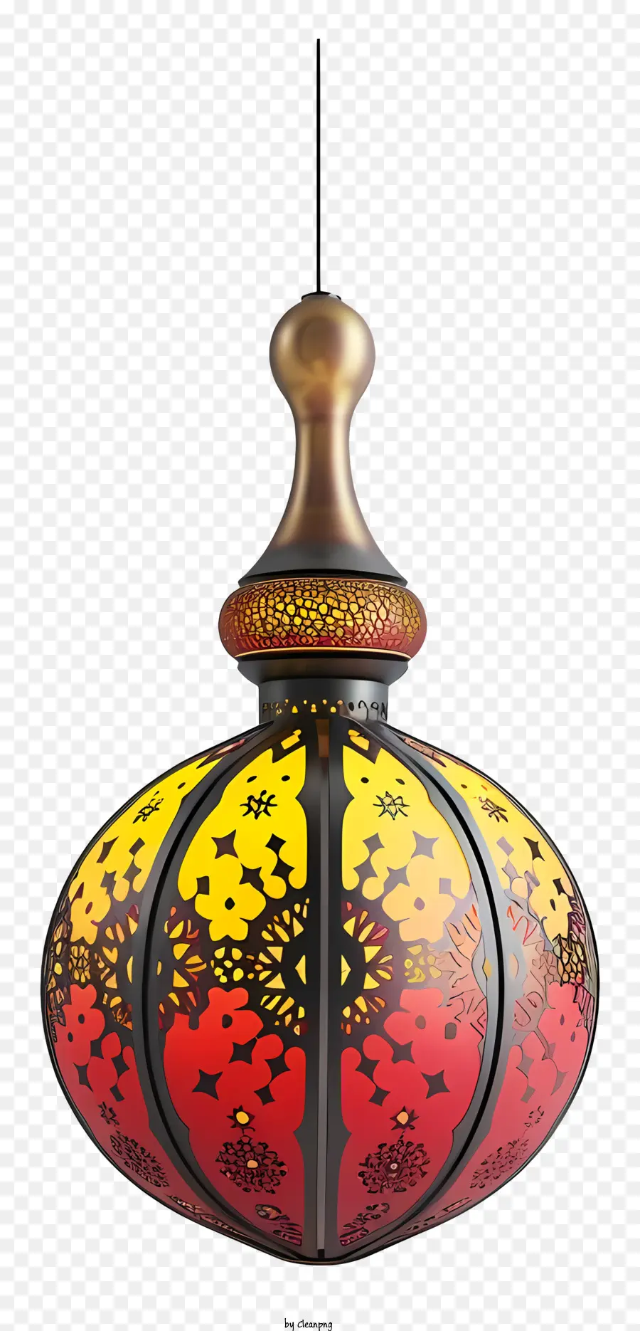 المصباح الإسلامي，فانوس زجاج ملون PNG