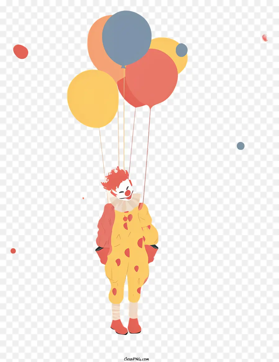 المهرج مع البالونات，شخصية للرسوم المتحركة PNG