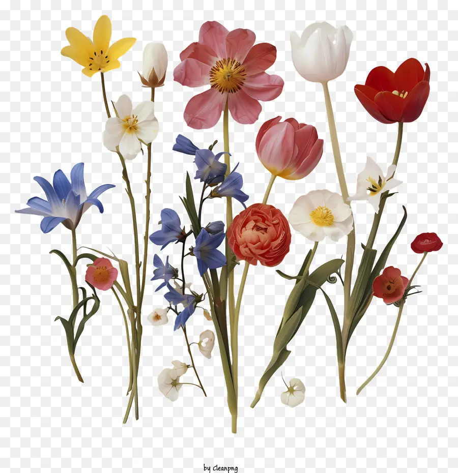 زهور الربيع，الزهور الملونة PNG
