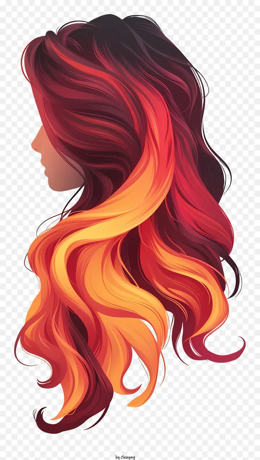 طويل الشعر شعر مستعار，الشعر الأحمر PNG