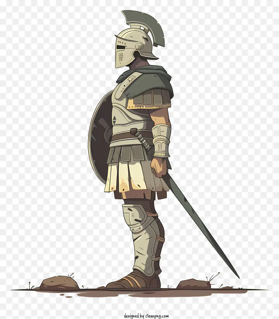 جندي روما القديم，رجل مع السيف والدرع PNG