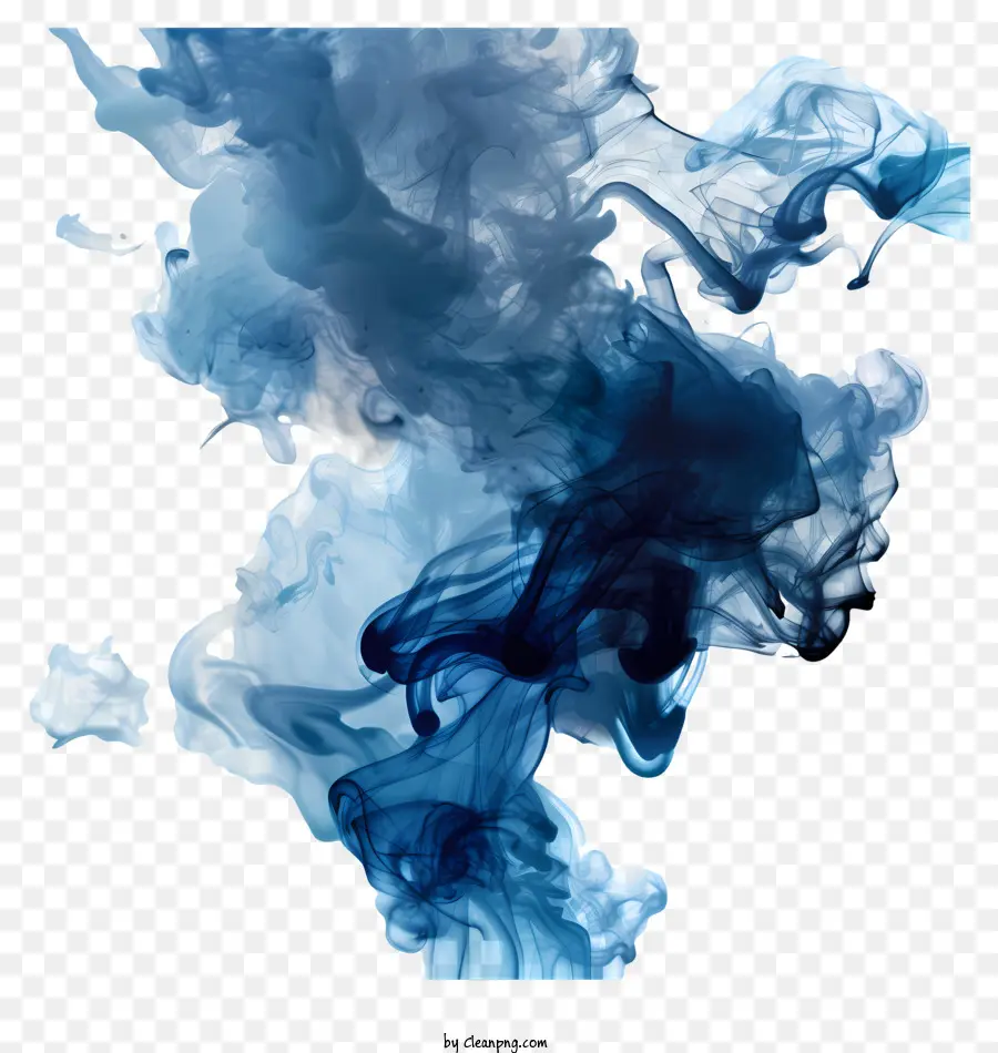 الدخان الأزرق，لوحة الحبر الأزرق PNG