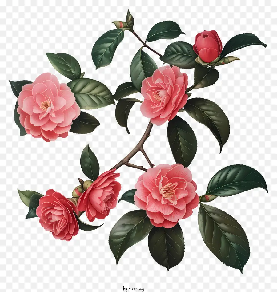 زهور الربيع，الوردي الورود PNG