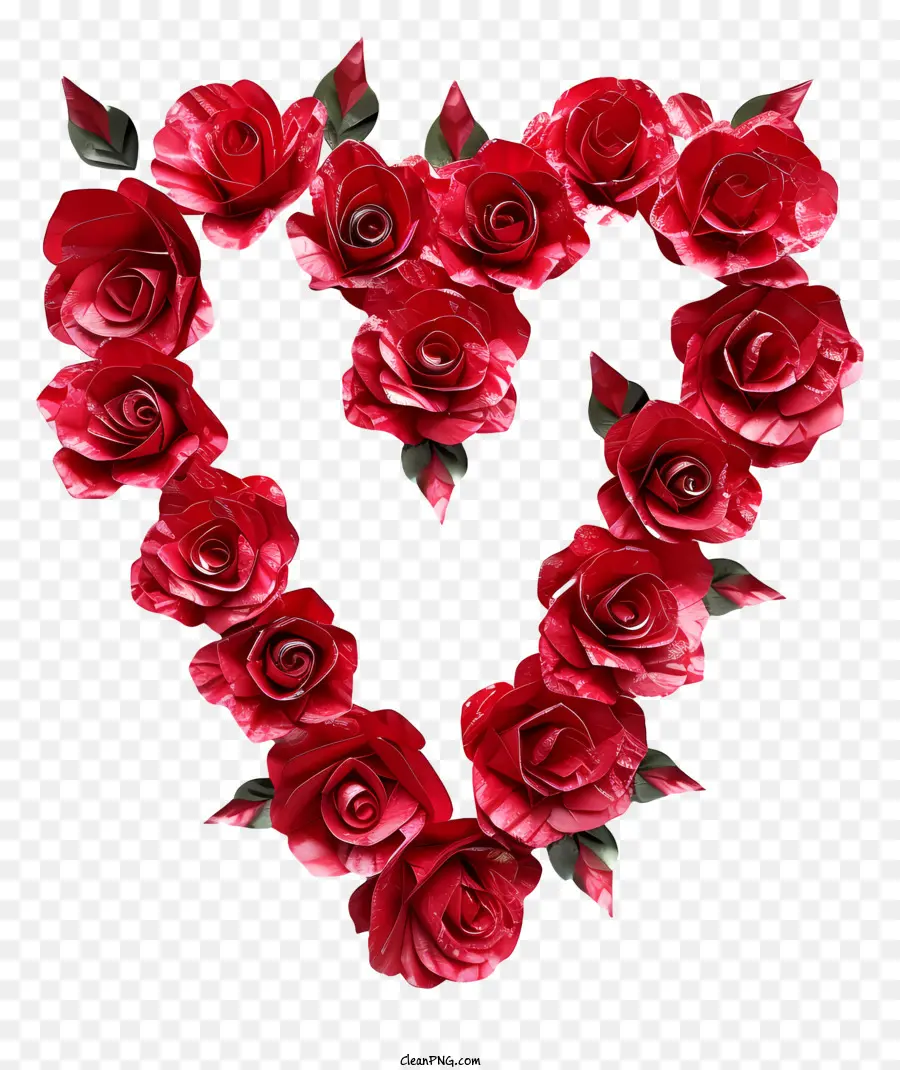 قلب الأزهار，القلب المصنوع من الورود الحمراء PNG