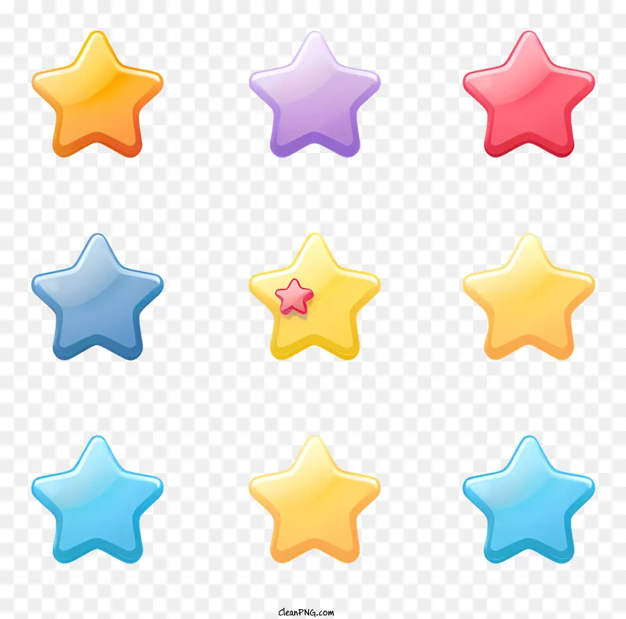 نجوم，النجوم الملونة PNG