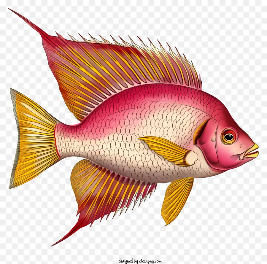الأسماك الاستوائية，الوردي Angelfish PNG