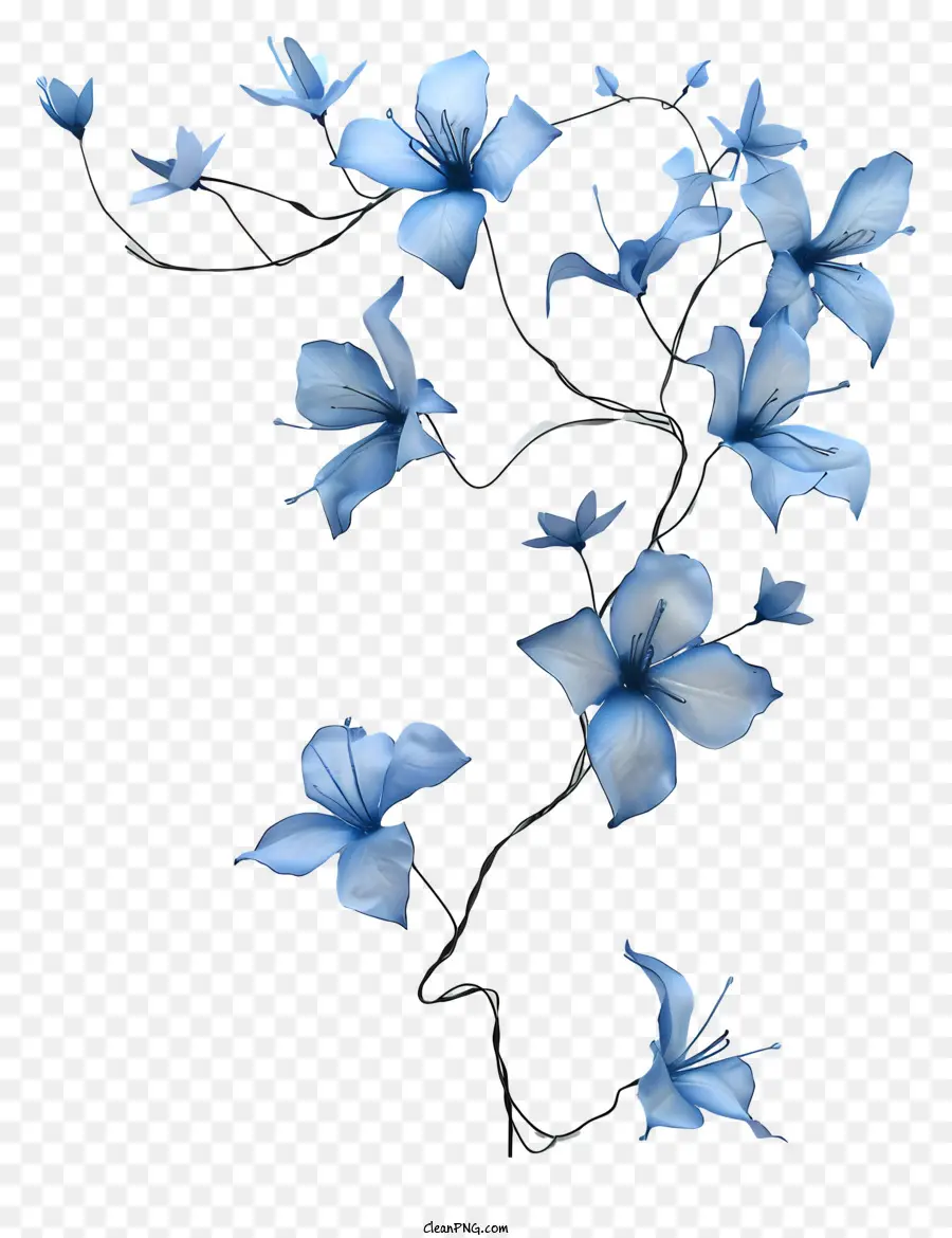 زهرة أزرق كرمة，زهور زرقاء داكنة PNG