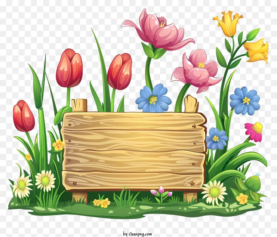 لوحة علامة زهور الربيع，زهرة المرج PNG