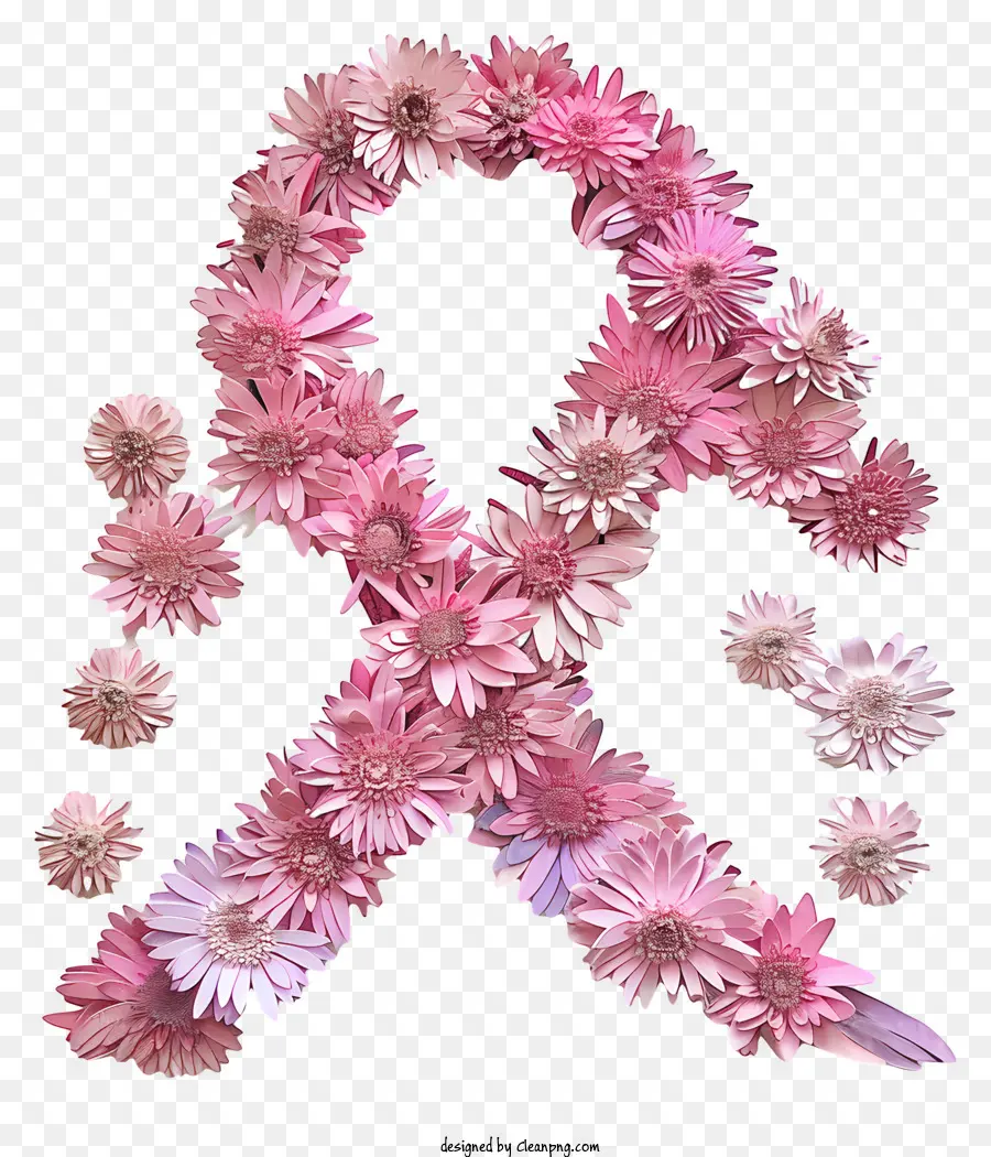 سرطان الثدي الشريط，الزهور الوردية PNG
