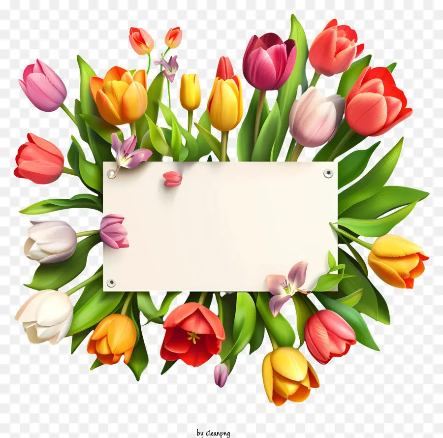 لوحة علامة زهور الربيع，الزنبق PNG