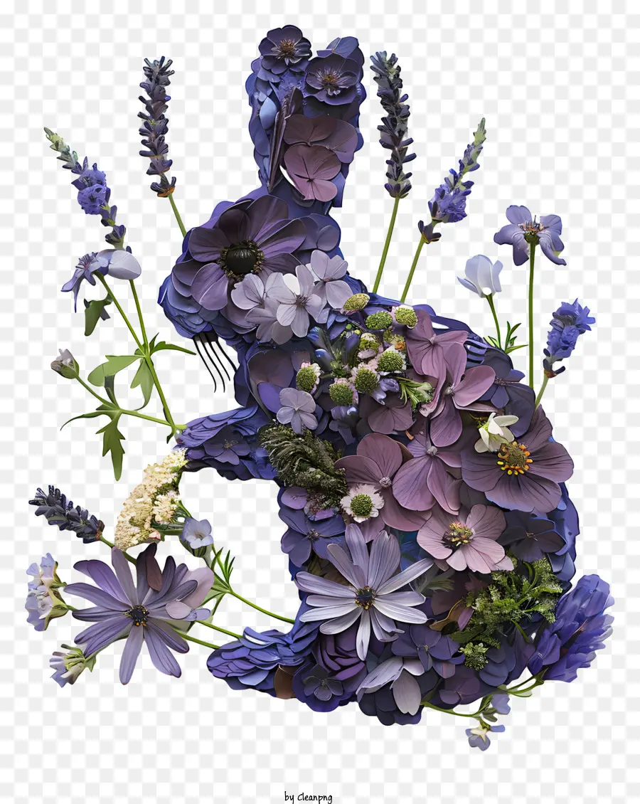 أرنب，فن الأزهار PNG