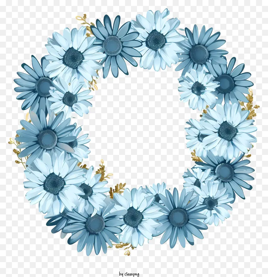 الزهور دائرة，إكليل ديزي الأزرق PNG