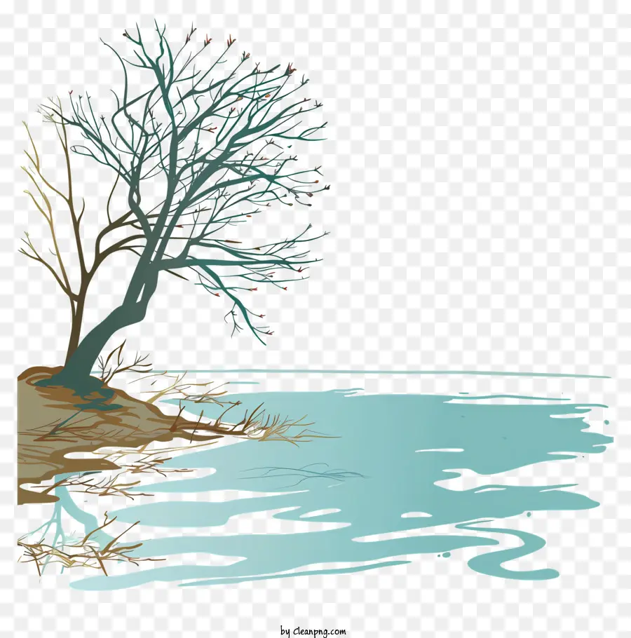الربيع بحيرة，شجرة PNG