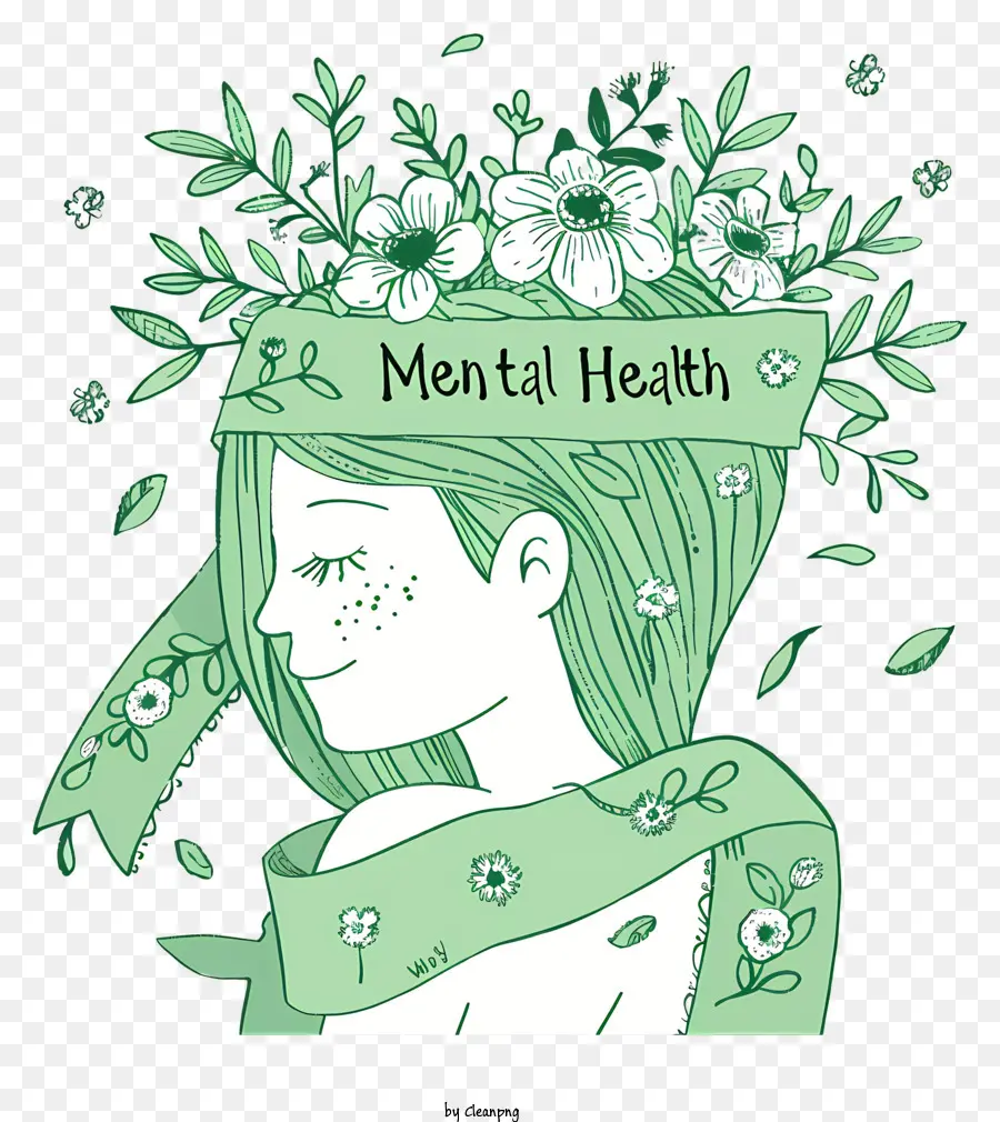 اليوم العالمي للصحة النفسية，الشعر الأخضر PNG