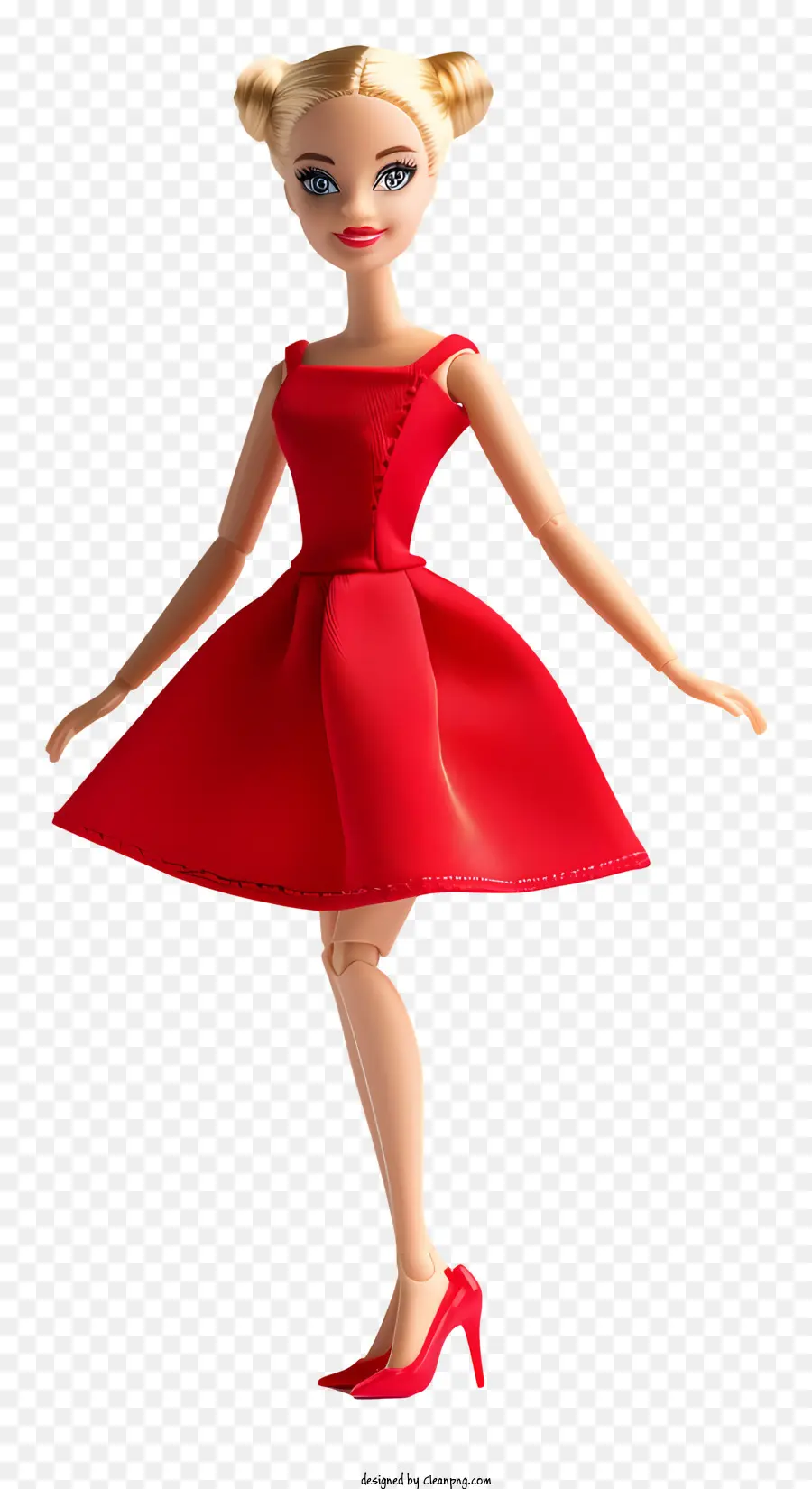 باربي，فستان أحمر PNG