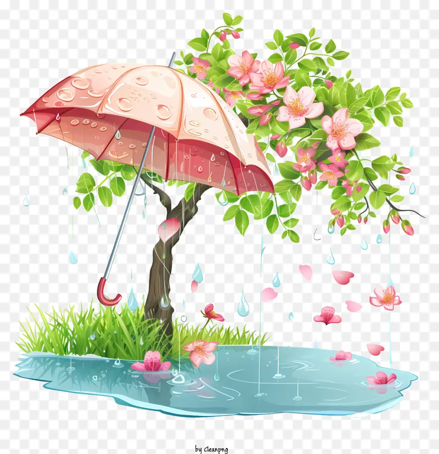 الربيع，يوم ممطر PNG