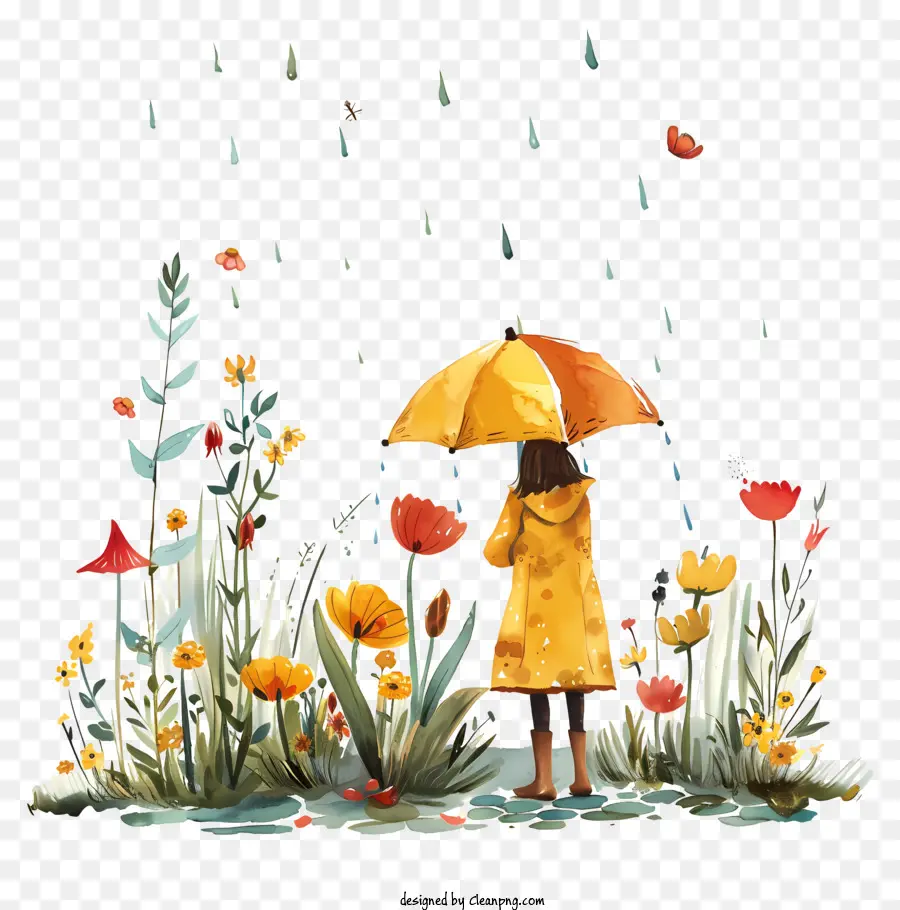 الربيع，يوم ممطر PNG