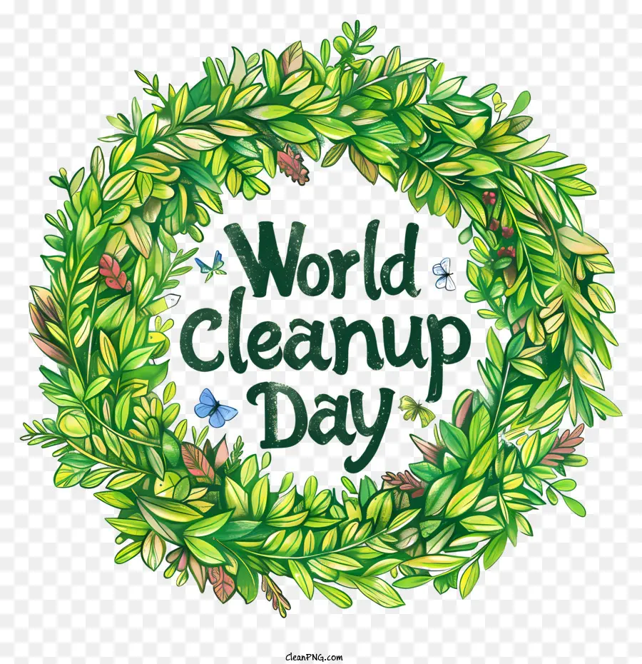 يوم التنظيف العالمي，إكليل الأخضر PNG