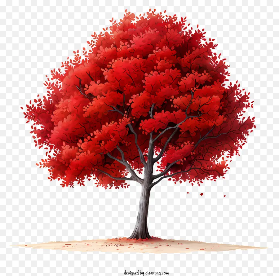 شجرة الخريف，الشجرة الحمراء PNG