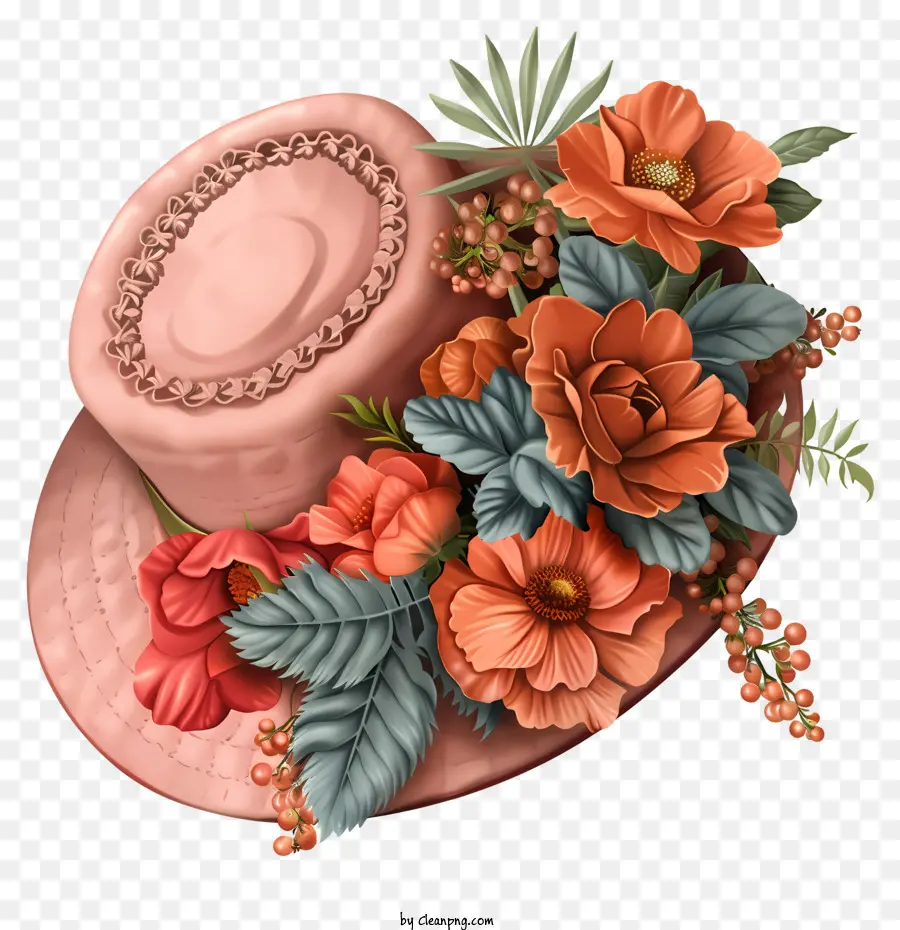 بوهو，الوردي قبعة PNG