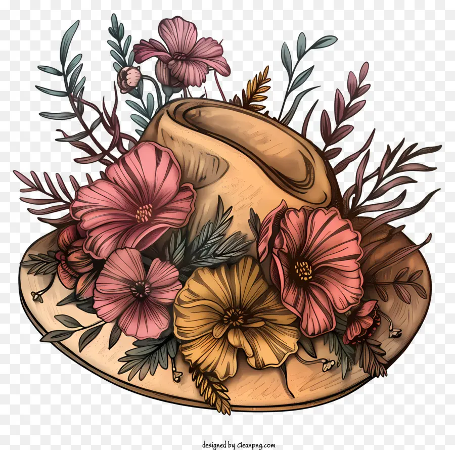 بوهو，قبعة الأزهار PNG