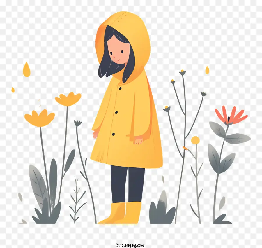فتاة صغيرة في معطف المطر，فتاة PNG