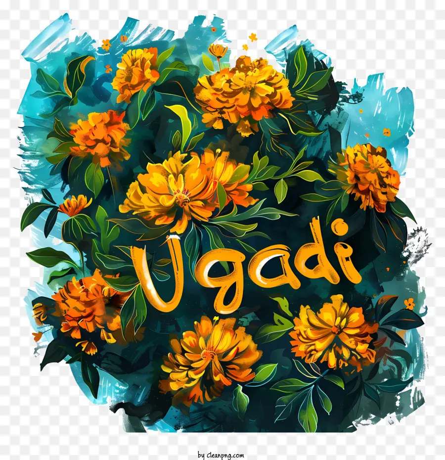 Ugadi سعيد，باقة الأزهار PNG