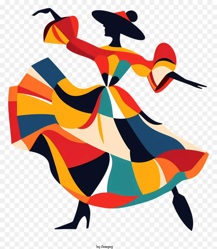 اسبانيا فلامنكو الرقص，فستان ملون PNG