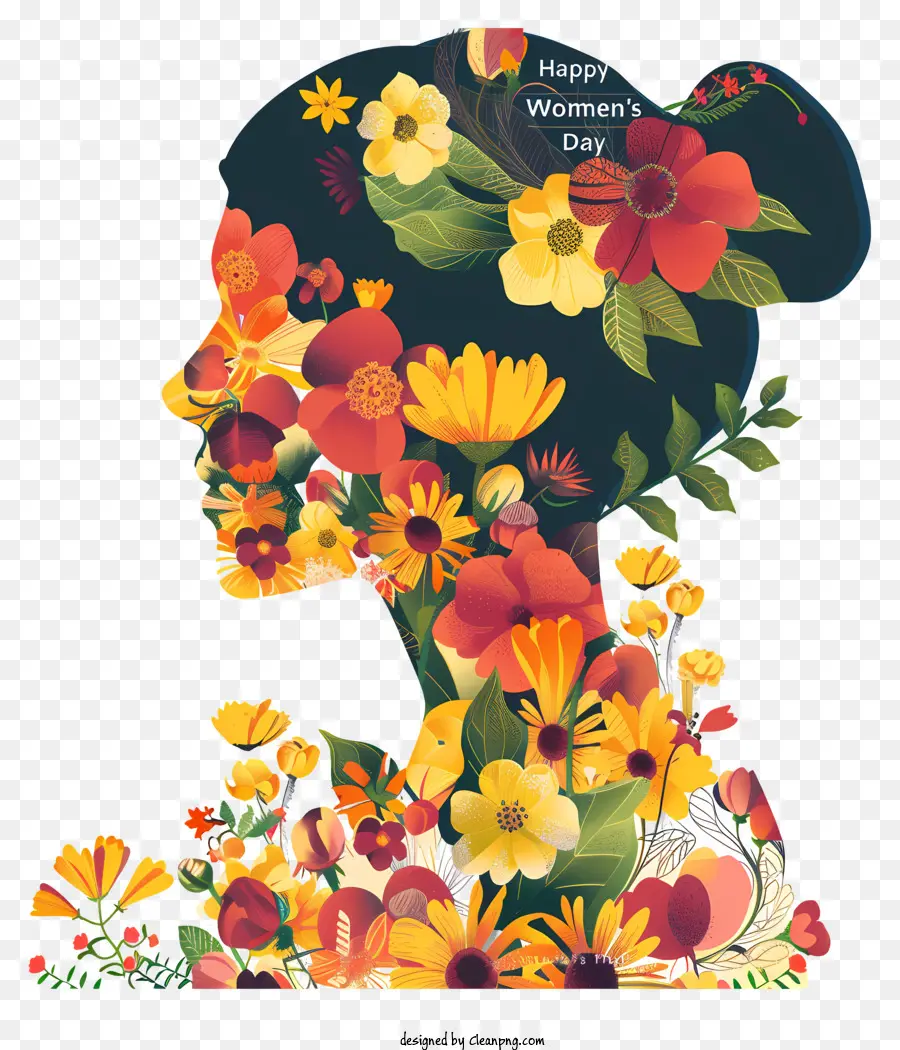 سعيد يوم المرأة，تاج الأزهار PNG