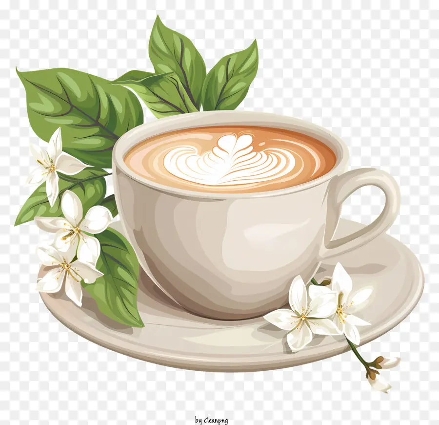 وقت قهوة الربيع，الزهور PNG