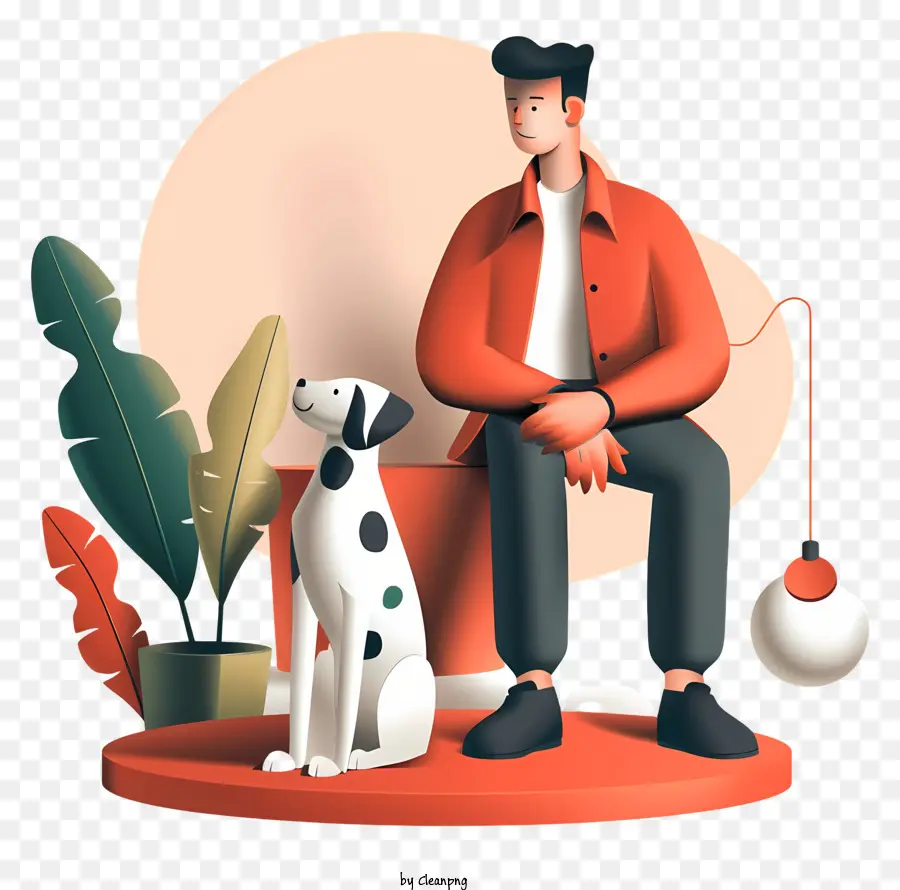رجل يلعب مع الكلب，الرجل PNG
