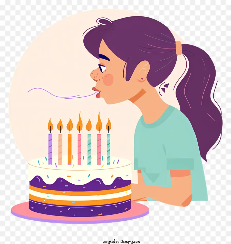 فتاة مع كعكة عيد ميلاد，عيد ميلاد PNG