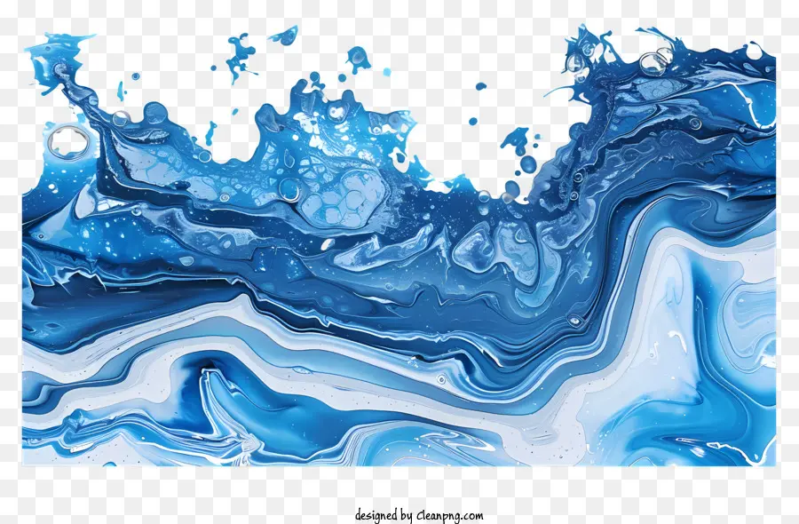 الحدود القوس الأزرق，الرسم بالألوان المائية PNG