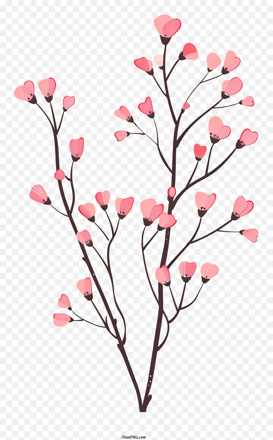 غصين مع الزهور الوردية，شجرة PNG