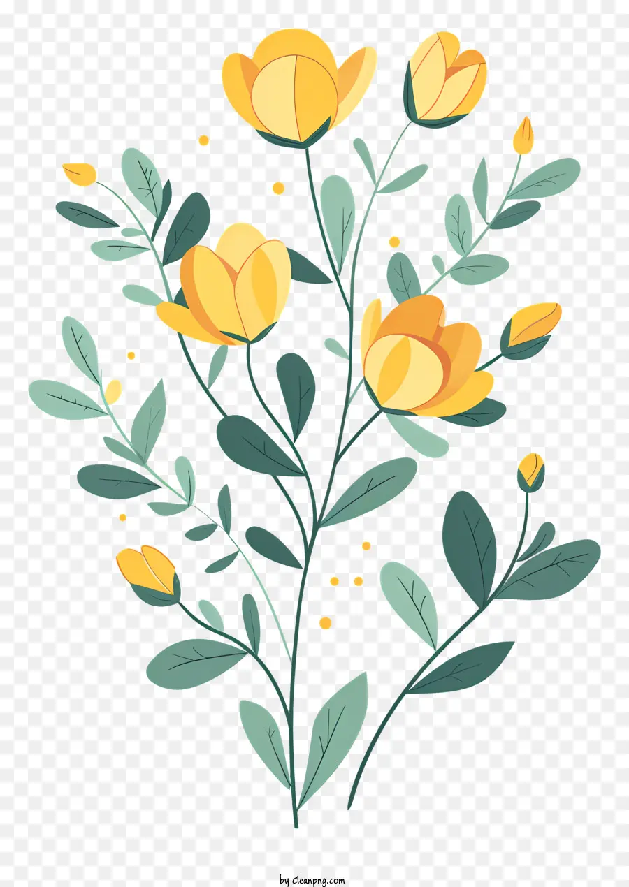 غصين زهرة صفراء，الزهور الصفراء PNG