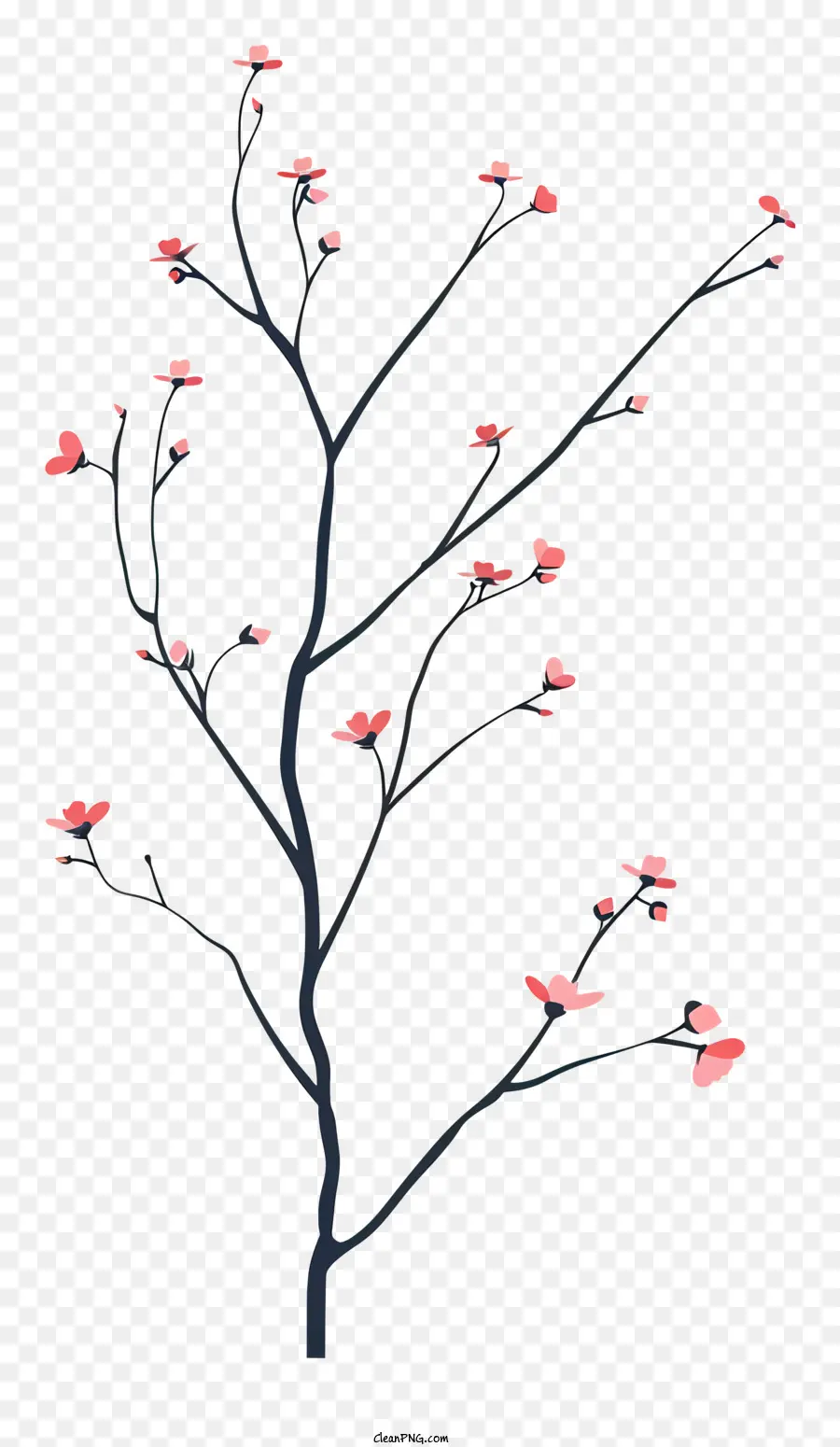 غصين مع الزهور الوردية，شجرة الزهور الوردي PNG